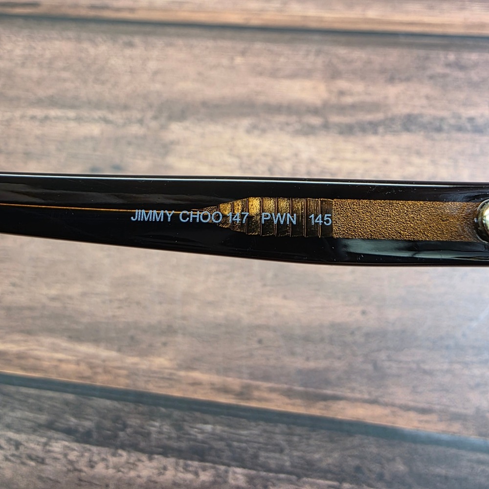 Jimmy Choo JC 147 PWN Black Leopard‎ Cat Eye Eyeglasses Frames Italy 52-16-145 - Picture 5 of 9